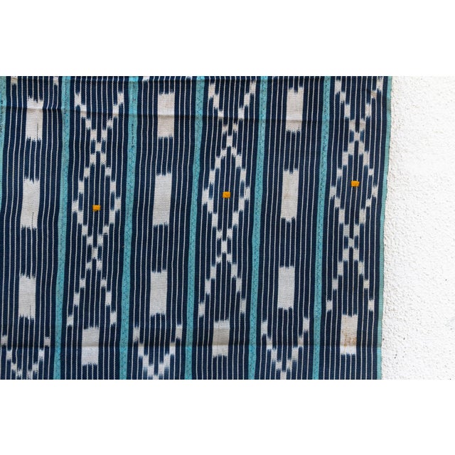 African Vintage Baoule African "Midnight Horizons" Ikat Throw For Sale - Image 3 of 5