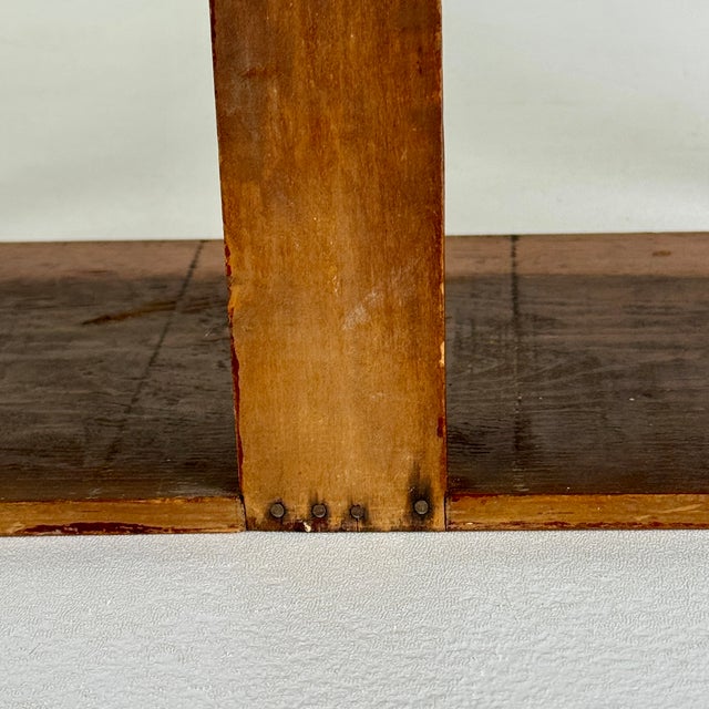 Unusually Marvelous Antique House Shaped Folk Art Primitive Spool Tri-Level Wooden Wall Shelf Unit For Sale - Image 10 of 11