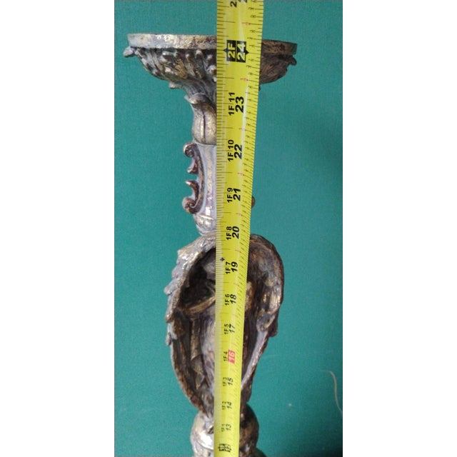 Early 20th Century Large Gilded Angel Motif Candlestick Holder For Sale In Boston - Image 6 of 8