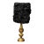 Late 19th Century Ornate Gold Table Lamp With Black Textured Statement Shade For Sale