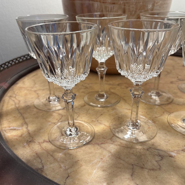 French Antique Crystal Wine Glasses and Champagne Flutes - Set of 28 For Sale - Image 10 of 12