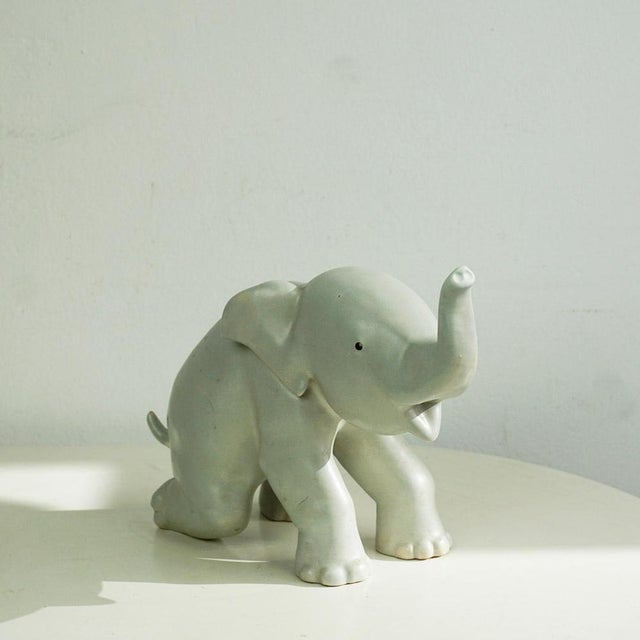 This Amazing and rara Austrian Midcentury Elefant Ceramic sculpture was manufactured by Wienerberger Keramik Austria in...