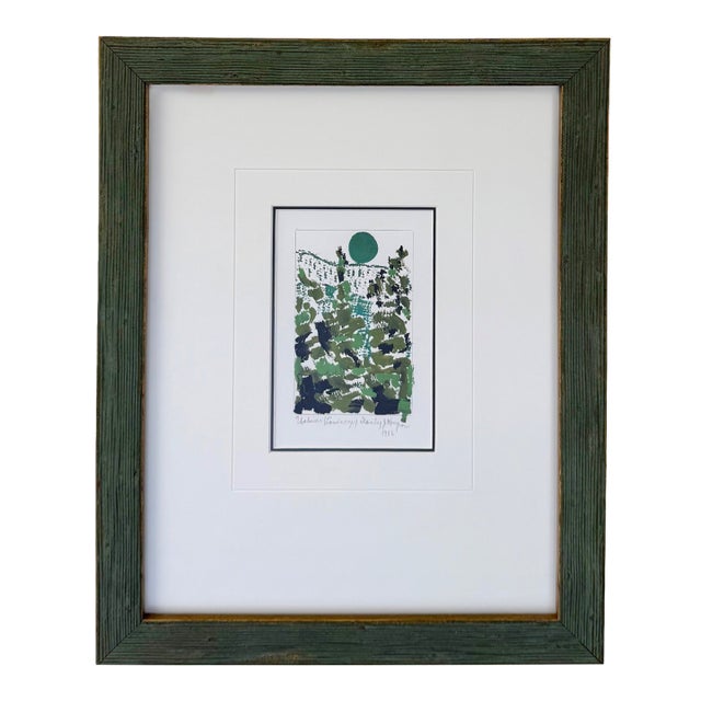 1986, "Urbino" (Landscape), Abstract Expressionism, Gouache on Printmaking Paper, Stanley J. Krupa For Sale