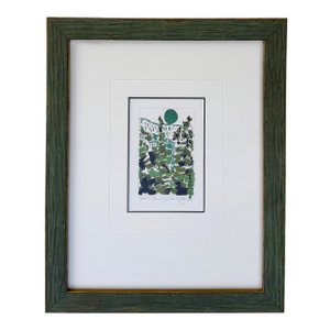 1986, "Urbino (Landscape)", Abstract Expressionist, Framed Original Gouache, Artist Stanley J. Krupa