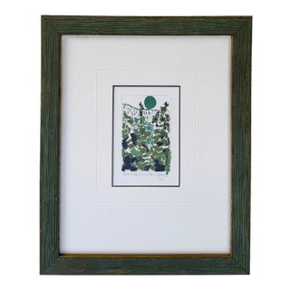 Urbino (Landscape), Stanley J. Krupa Original Work on Paper, 1986 Gouache on Printmaking Paper, Abstract Expressionism, Signed and Dated, Framed For Sale