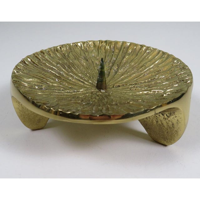 Brutalist Sculptural Brass Tripod Candleholder, 1970s For Sale - Image 9 of 9