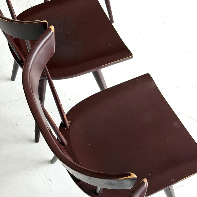 Wood 1950s Spindle Back Planner Group Dining Chairs Attributed to Paul McCobb for Winchendon For Sale - Image 7 of 10