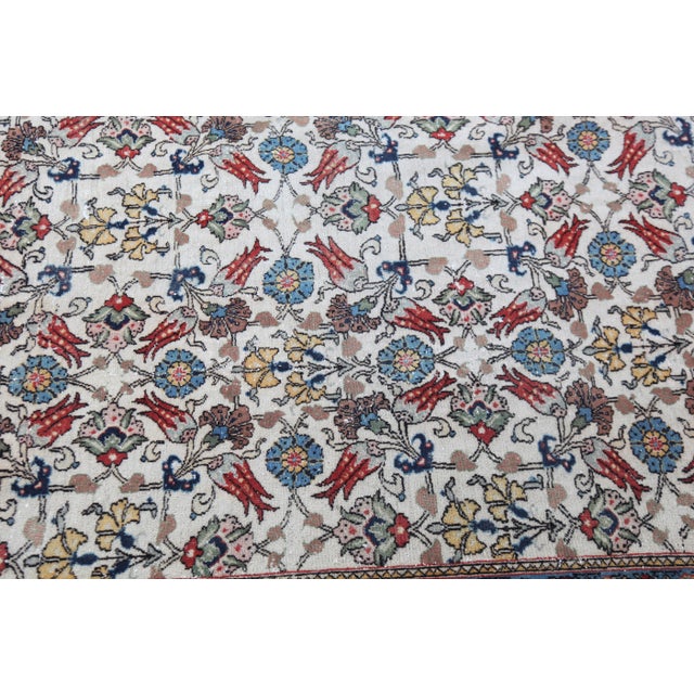 Vintage Turkish Hereke Rug, Hand-Knotted Fine Wool on Cotton With All-Over Traditional Motifs -6' 5'' X 8' 9'' For Sale - Image 12 of 14