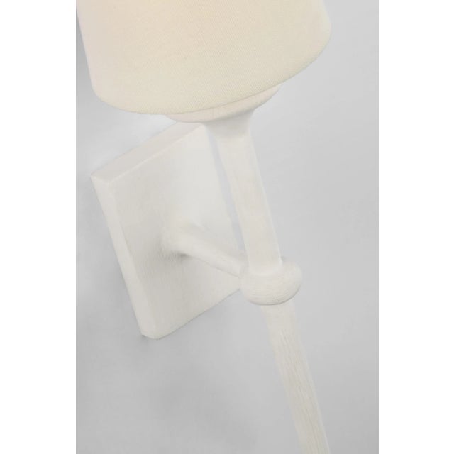 Iberia Single Sconce in Plaster White with Linen Shade Designer: Julie Neill Height: 26.5" Extension: 6" Backplate: 2.75"...