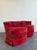 Vintage Custom Red Velvet Swivel Chairs - A Pair For Sale - Image 12 of 12