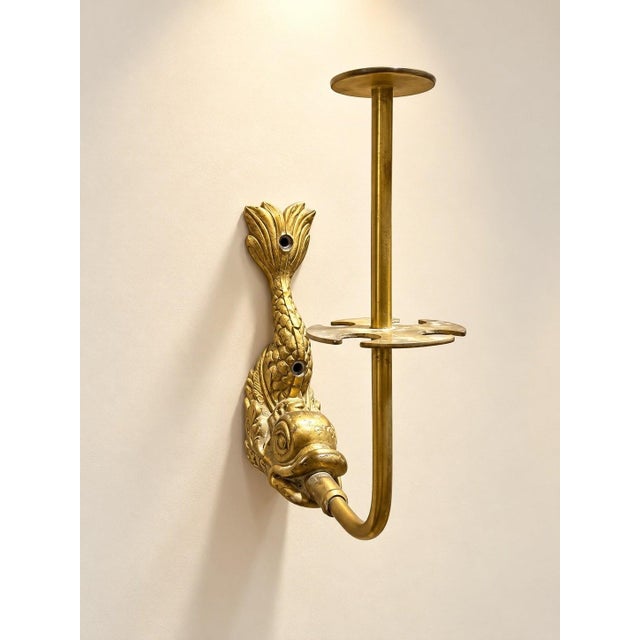 Metal Napoleon III Bathroom Set in Gilt Brass with Dolphin Motif, 1890s, Set of 7 For Sale - Image 7 of 8