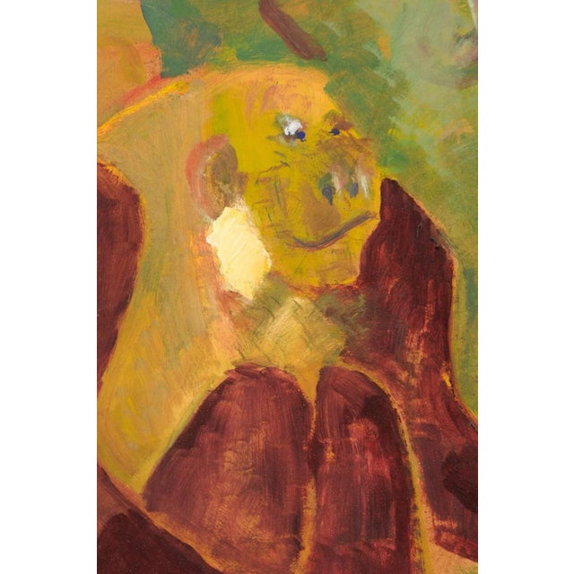 Textile Danish 1930's Framed Painting of Monkeys For Sale - Image 7 of 11