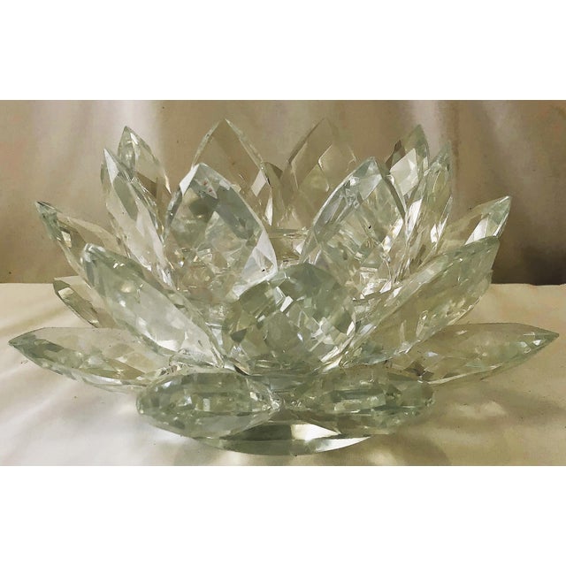 Swarovski Cut Crystal Water Lily Candle Holder Chairish