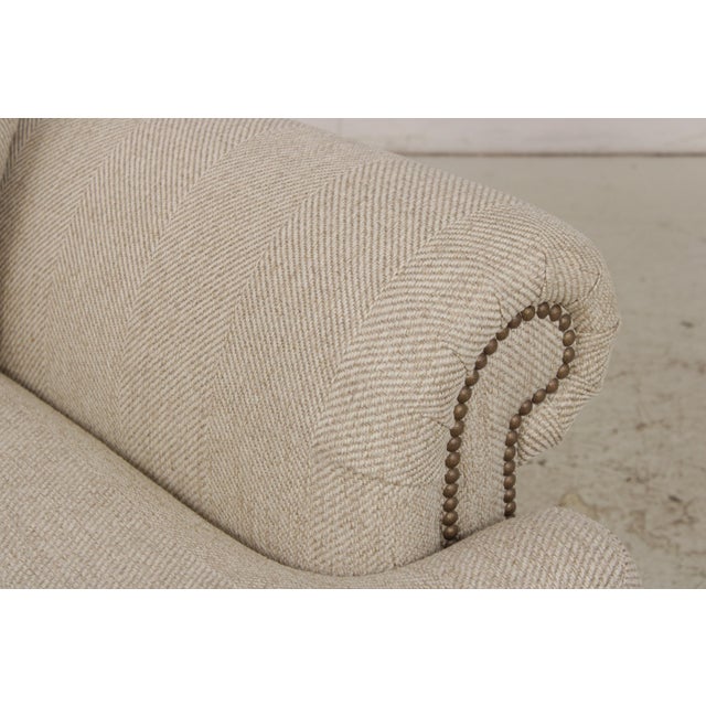 Ethan Allen Upholstered Club Chair & Ottoman For Sale - Image 10 of 18