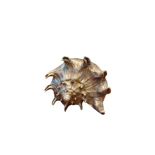 Silver Vintage Silver Seashell Conch Shell Table Decor Beach House Summer Decor For Sale - Image 8 of 8