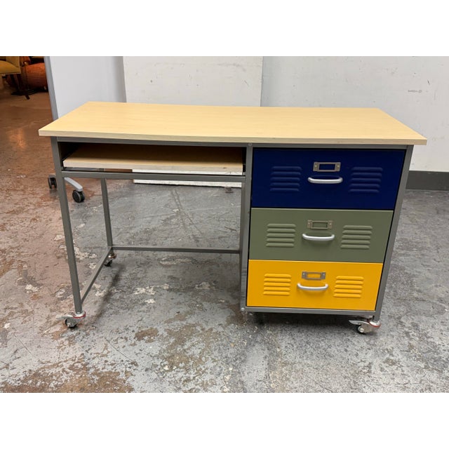 Pottery Barn Pottery Barn Industrial Locker Room Collection Desk For Sale - Image 4 of 12