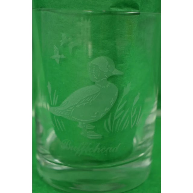 Etched Gamebird Rocks Glasses - a Pair Sz: 4 1/4"H x 3 1/4"Diameter rim
