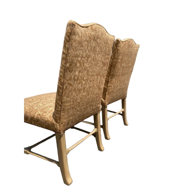 Traditional Vintage Side Chairs in Fortuny Fabric - a Pair For Sale - Image 3 of 9