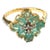 Bochic “Orient” Diamond & Emerald Vintage Cluster Ring Set in 18k & Silver Size 9.5 For Sale