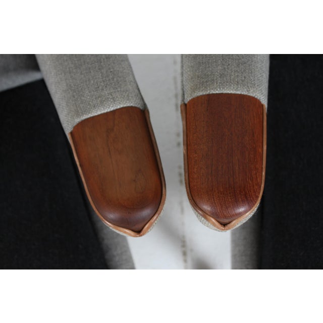 Wood Papa Bear Chairs with Grey Hallingdal Upholstery by Hans J. Wegner, Denmark, 1960s, Set of 2 For Sale - Image 7 of 11