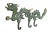 A Chinoiserie green brass wall fixture with three hooks. A central bar is cast in the shape of a Chinese dragon decorated...