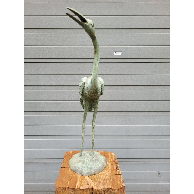 Antique Bronze Statue of a Crane, in Very Good conditions. Designed from 2000