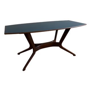 Table with Petrol Blue Formica Top, 1960s For Sale