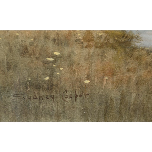 Light Green Autumn by the Stream, Early 20th Century Landscape Watercolor by Sydney Cooper For Sale - Image 8 of 9