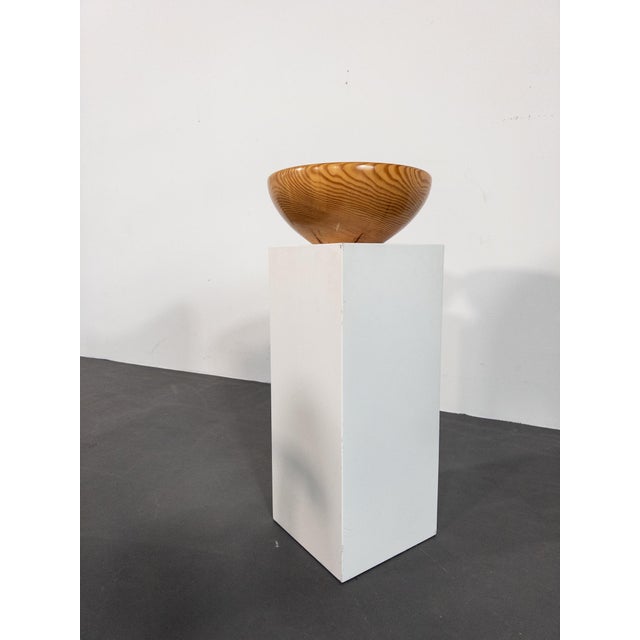 Wood Sculptural Turned Pine Bowl by Oscar Johansson, Sweden For Sale - Image 7 of 8