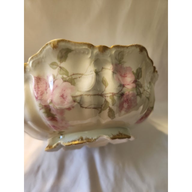 A beautiful and rare antique French porcelain square fluted serving bowl manufactured by Haviland & Co. in Limoges, France...