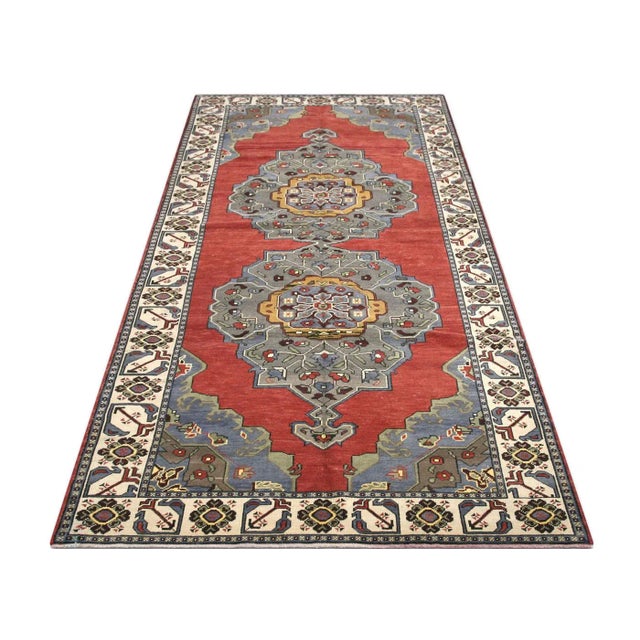 1960s Turkish Oushak Rug For Sale In Los Angeles - Image 6 of 7