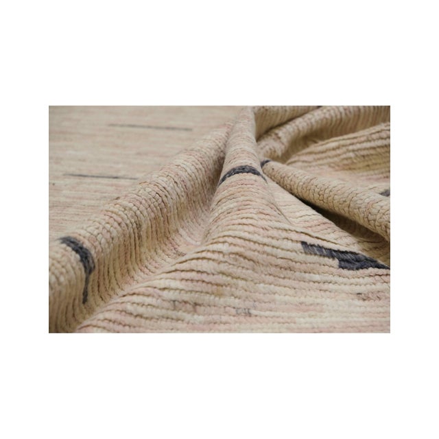 Pink & Black Modern Hand Knotted Rug For Sale - Image 4 of 6