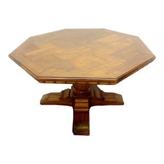 Early 20th Century Antique French Octagonal Dining Pedestal Table For Sale