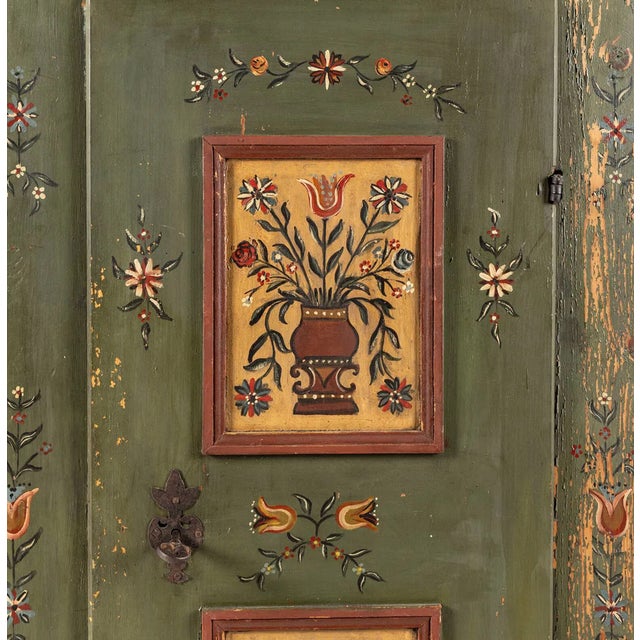 Antique Bavarian Hand-Painted Folk Art Armoire (Schrank) | Late 18th Century For Sale - Image 4 of 4