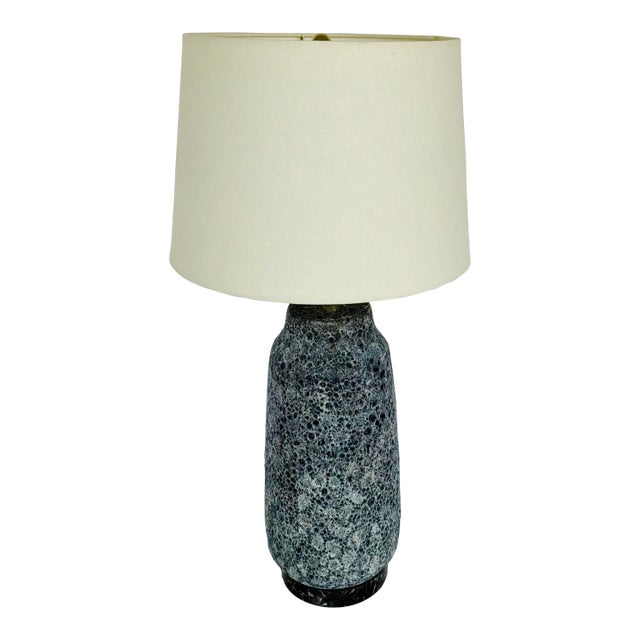 Made Goods Modern Blue Glazed Textured Lamont Table Lamp For Sale