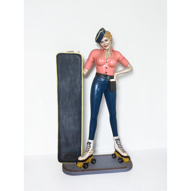Car Hop, Waitress Statue with Chalkboard Menu, 1978, Fiberglass and Wood For Sale - Image 11 of 11