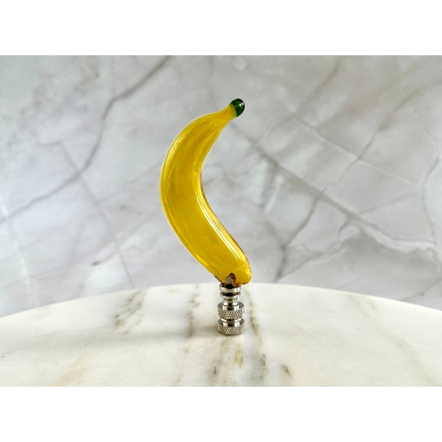 Glass Banana Lamp Finial on Chrome Hardware For Sale - Image 4 of 5