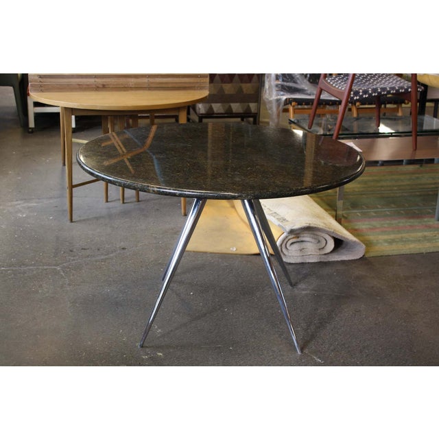 Round Marble Dining Table on Chrome Legs Chairish