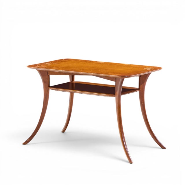 t.h. Robsjohn Gibbings for Widdicomb Mid Century Bleached Mahogany Sabre Side End Tables - Pair For Sale - Image 9 of 12