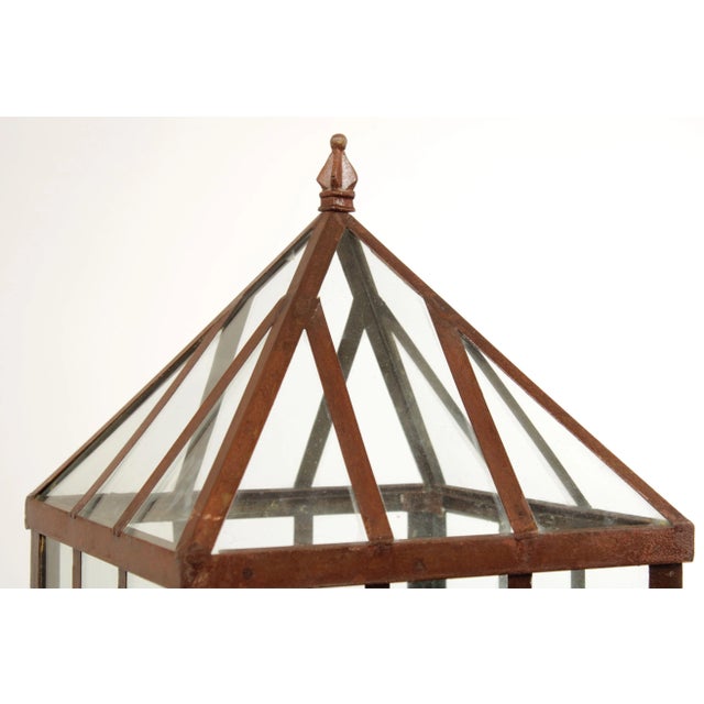 Metal Late 20th Century Steel & Glass Frame Greenhouse Terrarium on Stand For Sale - Image 7 of 12