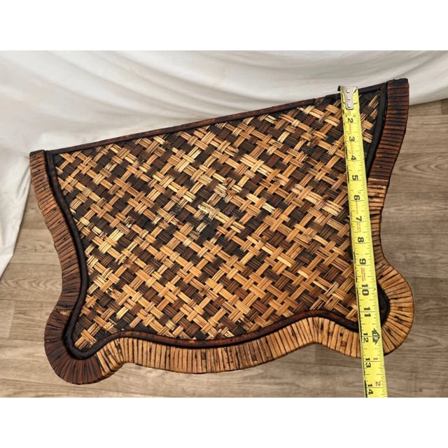 Vintage Nightstand Cabinet Chest Four Drawers Bamboo / Wicker Tiki Petite Size For Sale - Image 12 of 14