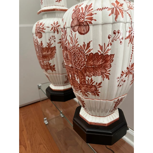 Frederick Cooper Pair of Vintage Frederick Cooper Ginger Jar Lamps 1970's For Sale - Image 4 of 7