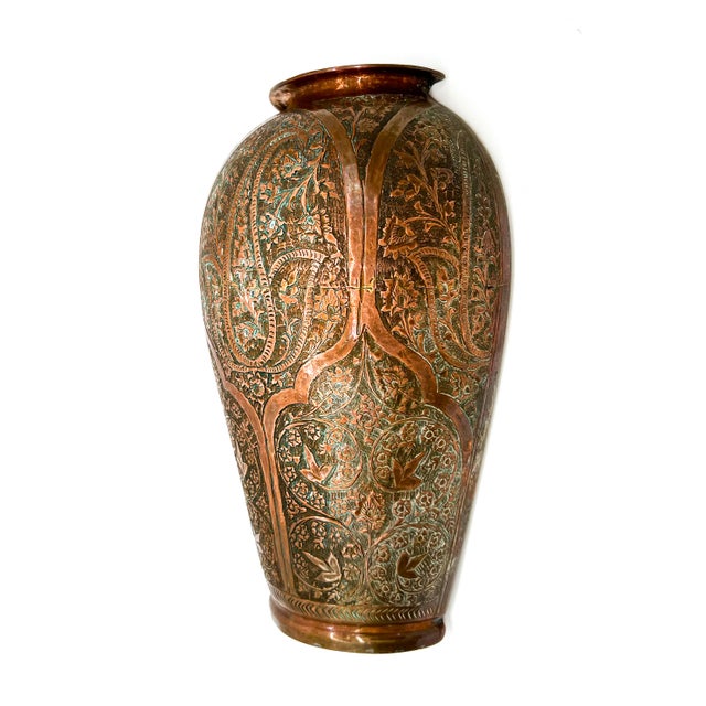 Vintage Embossed Copper Wall Pocket Vase — Persian / Moorish / Bohemian For Sale - Image 14 of 14