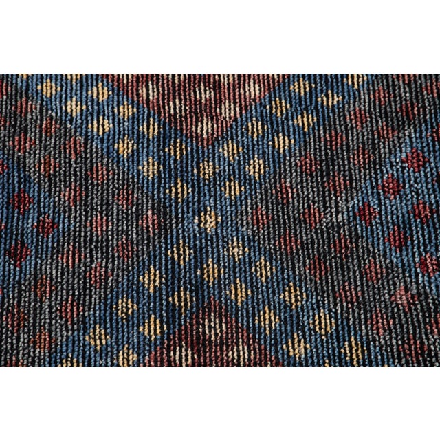 2010s Multicolor Geometric Modern Soumak Style Wool Rug For Sale - Image 5 of 8