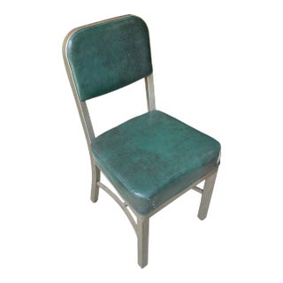 1950s Green Industrial Metal Chair For Sale