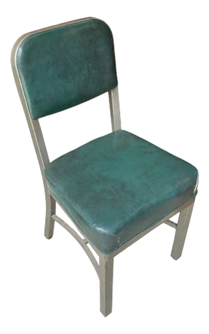 1950s Green Industrial Metal Chair