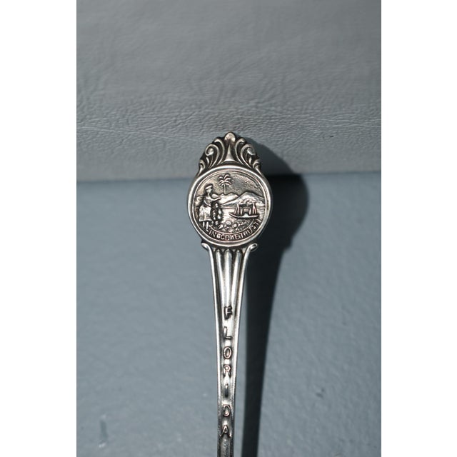 Antique Florida Sterling Silver Collectors Spoon For Sale - Image 10 of 10
