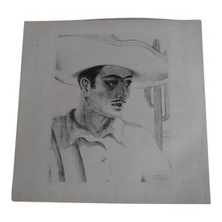 1930s Lawrence Hinckley - Mexican Man - Etching For Sale