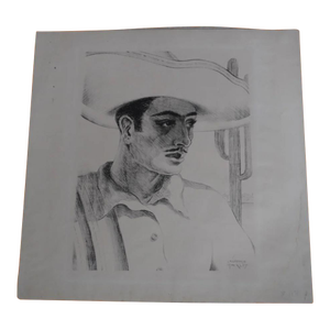 1930s Lawrence Hinckley - Mexican Man - Etching