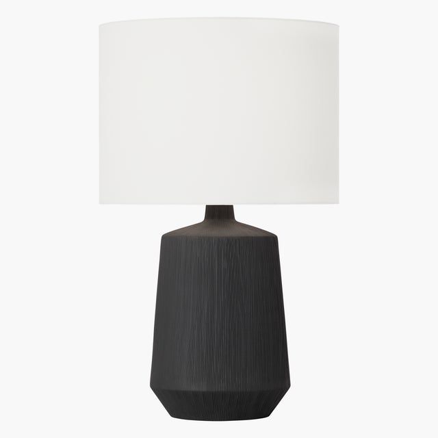 2020s Hable by Visual Comfort Studio Hable Panola Table Lamp in Rough Black Ceramic For Sale - Image 5 of 5